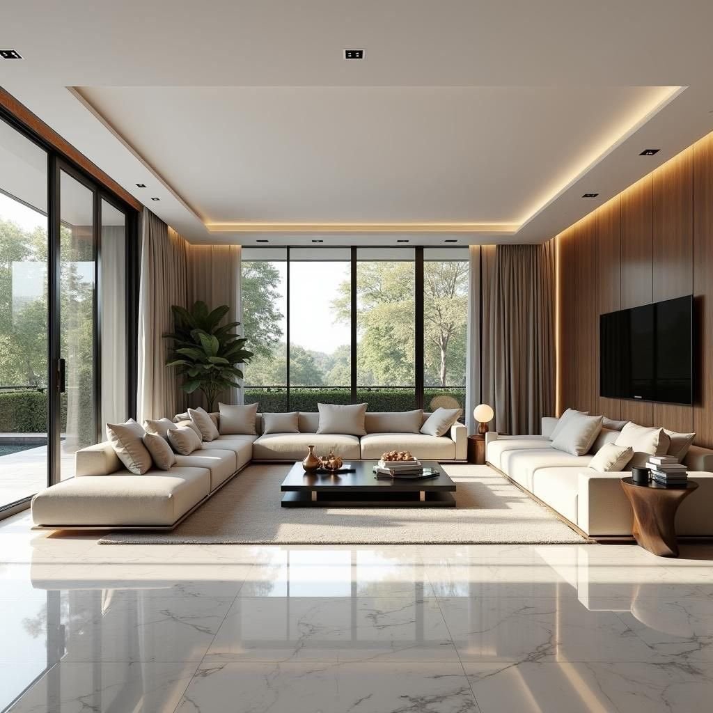 Minimalist Marble Living