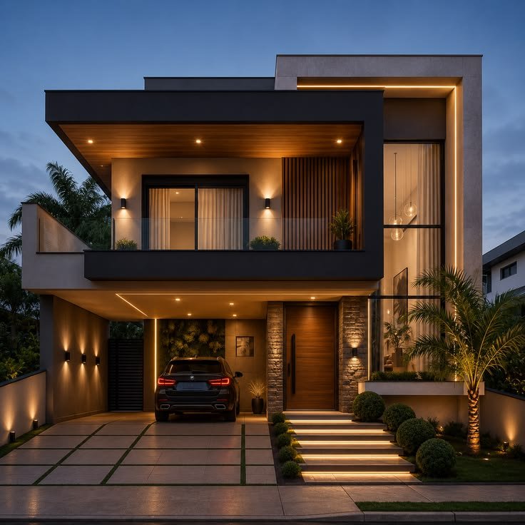 Modern Residence at Dusk