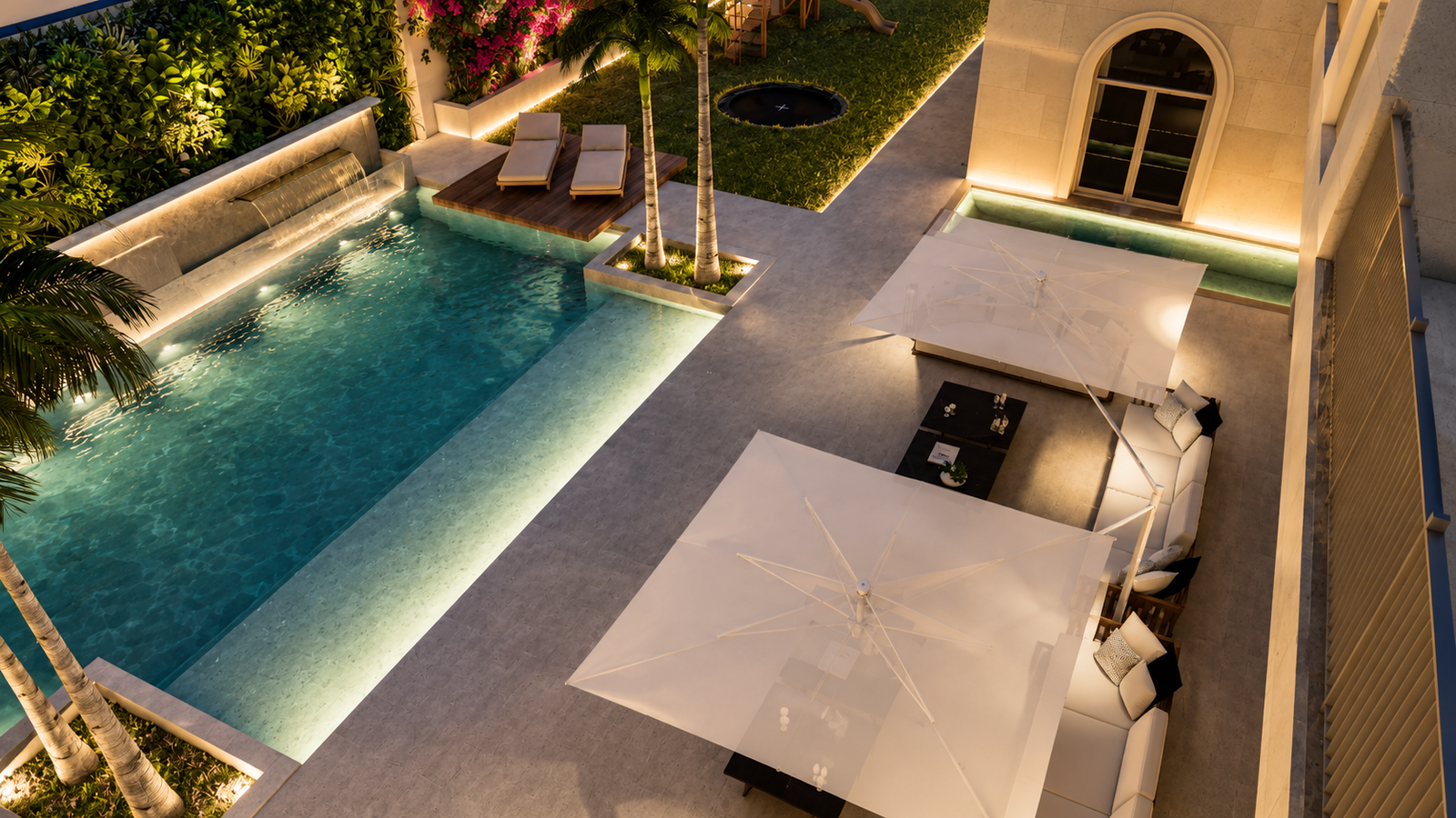 Pool Landscape — Evening